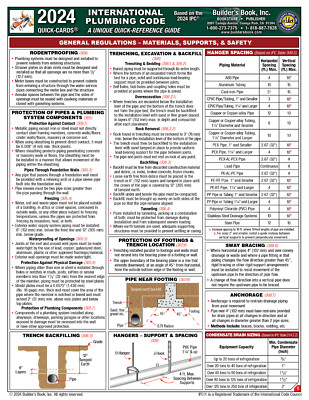 2024 International Plumbing Code (IPC) Quick-Card
