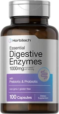 Enzimas Digestivas Naturales 100 Caps Suplemento Salud Intestinal Hombre Mujeres