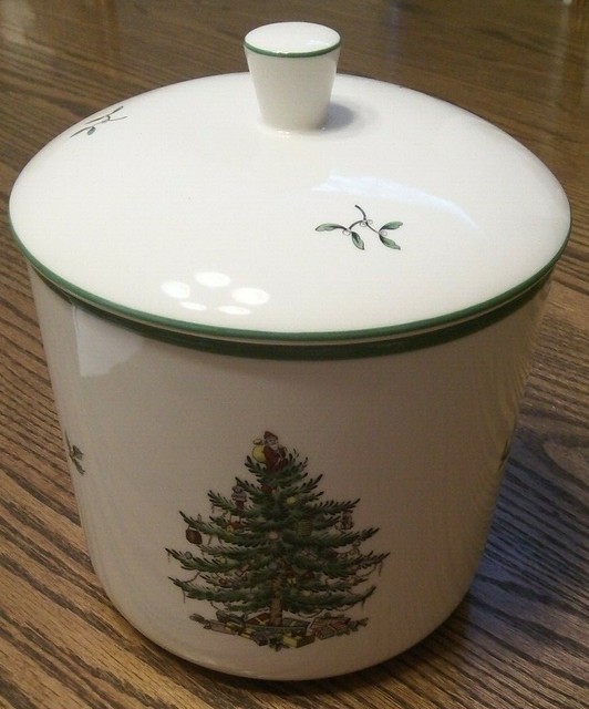 Spode Christmas Tree Cookie Jar with Sealing Lid. 6.5" tall d9 eBay