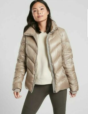 NWT Athleta Lofty Down Jacket, Quail SIZE M #486242 T0127