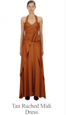 Genuine Self Portrait Dress Brown Maxi Dress UK 6 34 Long With Slit Backless