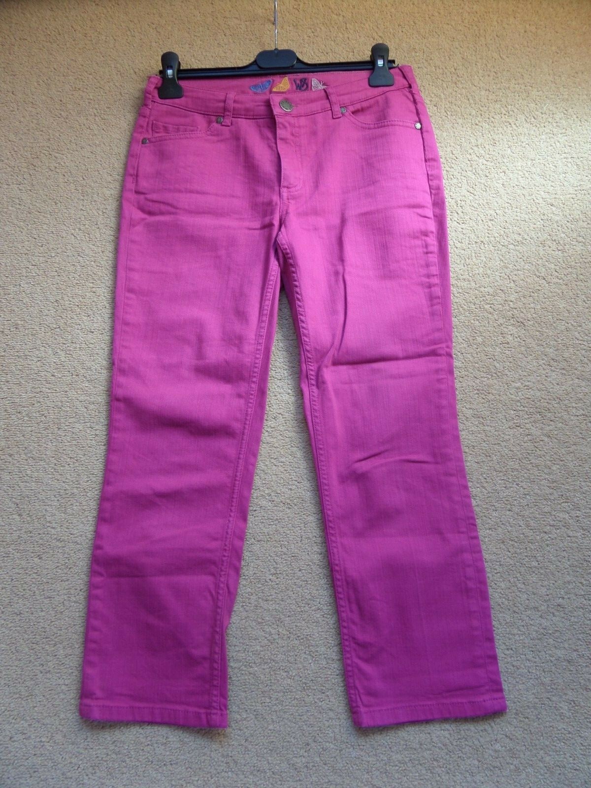 WORN ONCE! Women's WHITE STUFF Crop Jeans UK 10 Pink Perfect for NOW eBay