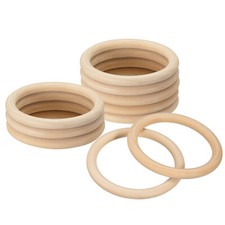 10Pcs 100mm 4" Natural Wood Rings, 10mm Smooth Unfinished Wooden Circles