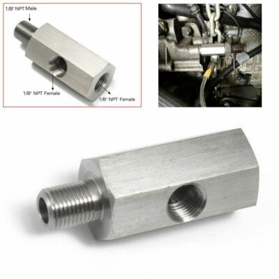 Oil Pressure Sensor Tee To NPT Turbo Supply Feed Line Gauge Adapter 1/8'' NPT  