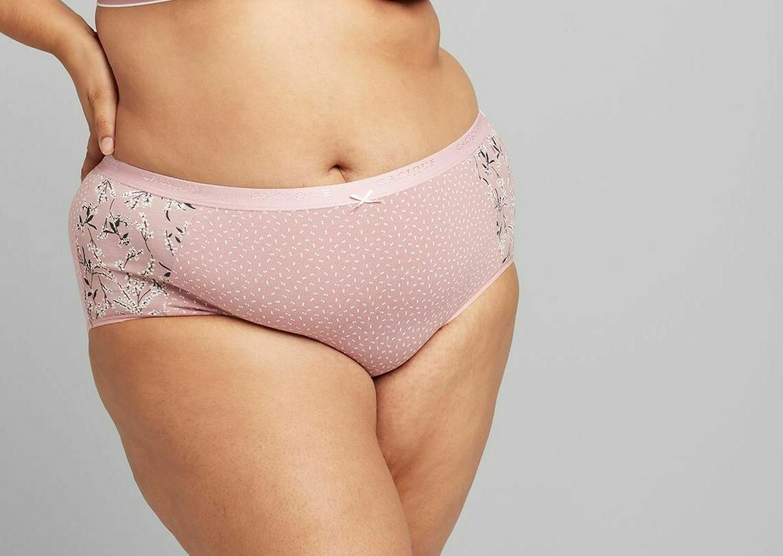 CACIQUE Cotton BRIEF Panties PLUS 14/16 PINK DOUBLE POLKA DOT Lane Bryant  NWT