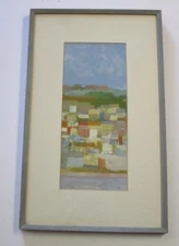 KISH PAINTING 1950'S TO 1960'S CITY VIEW URBAN MODERNISM ABSTRACT EXPRESSIONISM