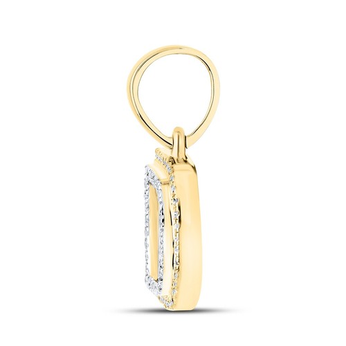 10k Real Yellow Gold Diamond Alphabet A-Z Initial Charm Pendent Men Women - Picture 29 of 144