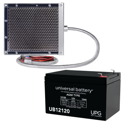 UPG UB12120 12V 12AH Replaces POWER-SONIC PS-12120F2 + 12V Solar Panel Charger