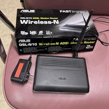 ASUS DSL-N10 150 Mbps 4-Port 10/100 Wireless b/g/n Router ADSL wps Windows  Mac