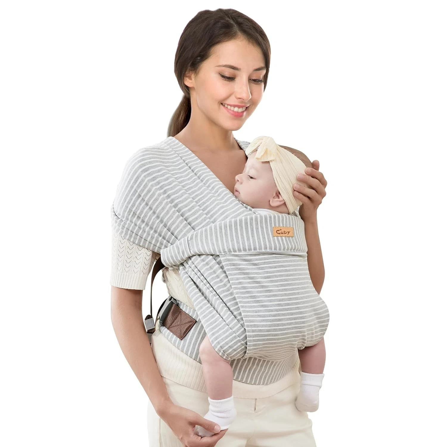 CUBY Baby Wraps Carrier, Skin-Friendly and Soft Cotton Front Newborn Carrier Wra