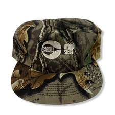Vintage 90s Cargill Hybrid Seeds Farmer Trucker Snapback Hat Cap Camo Excellent
