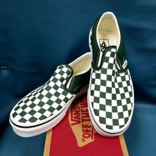 New Vans Classic Green Checkerboard Slip On Skate Shoes Kids Sz 2 in Box