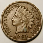 1893 Indian Head Cent Penny VF-EF   "Actual Coin Pictured- Not Cleaned"