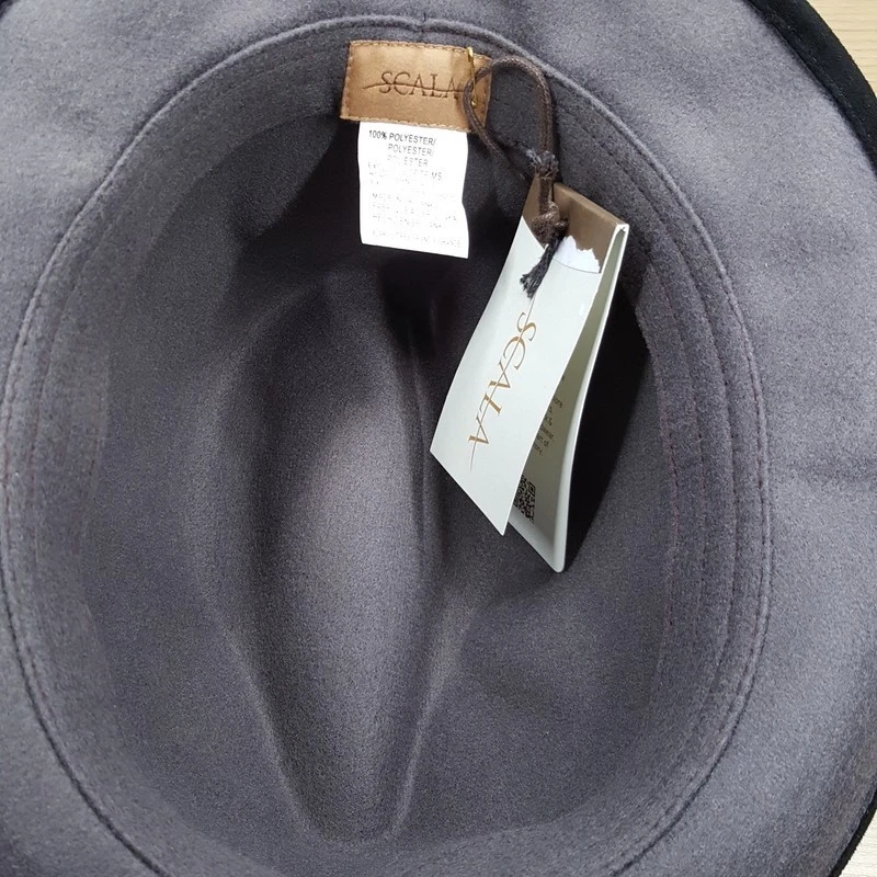 Шляпа-федора SCALA мужская размер XL однотонная черная веганская замша - Изображение 4 из 4