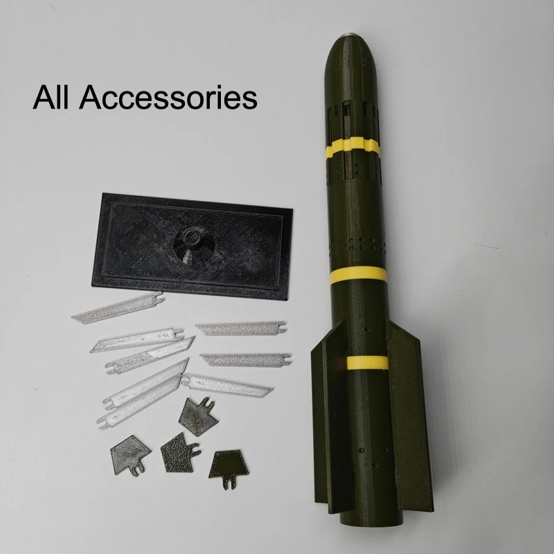 1:6 25cm USA AGM-114 R9X Hellfire Missile Model 3D Printed Military Collection - Image 3 of 4