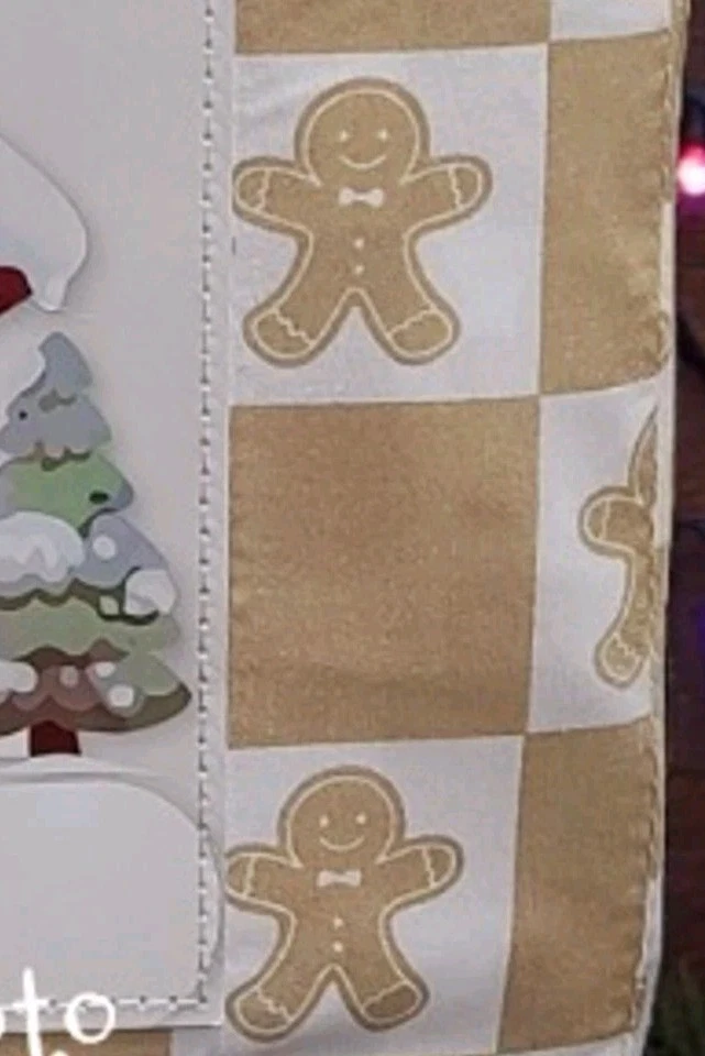 Juego de sábanas king de galletas de jengibre a cuadros de Navidad de 4 piezas NUEVO Foto 3 de 4