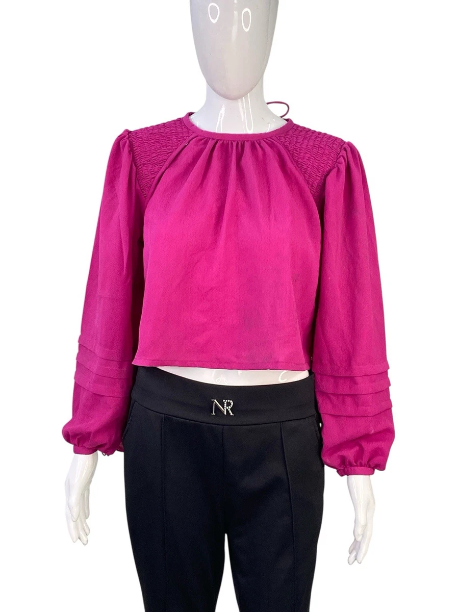 Donna T-Shirt Estate Collo A V Manica Corta Rosa-Rosso M - Top Elegante Con Inserti Mesh In Cotone