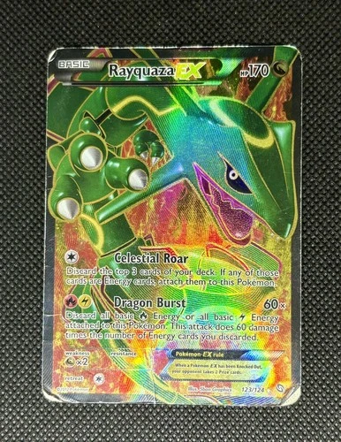 2012 Rayquaza EX Dragons Exhaulted #123/124 Vintage Rare Damaged Possible PSA 1*