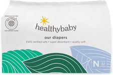 Non-Toxic Diapers for Sensitive Skin - Size NB, 32 Count