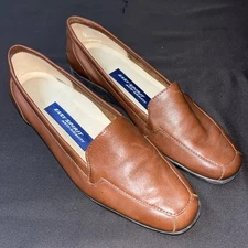 Womens Easy Spirit Treasure Shoes Anti-Gravity Moccasin Brown Leather Loafer 7.5