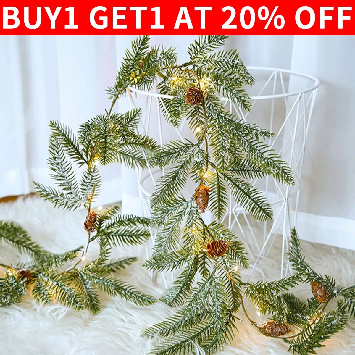 2.7m (9ft) Christmas Bead Chain Garland - Royal Blue, All-Year Decor - View #8