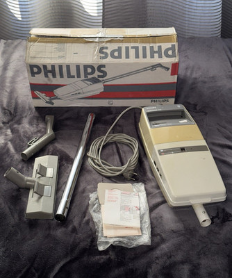 Philips Electronic 6181 Vintage Staubsauger mit OVP & Zubehör Retro 80er Sammler