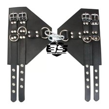Real Leather Wrist Restraint Cuffs Set Adjustable with Fur Lining  Padlocks 2