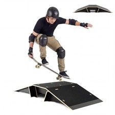 Weysat Skateboard Ramp Bike Ramp 44 Inches Solid Wood with Anti Slip Surface ...