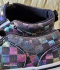 Vans Girl Shoes Classic Slip On Checkerboard Multi Color IRIDESCENT Free Ship — photo 3