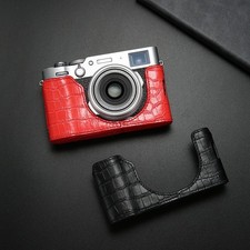 For Fujifilm X100f X100v Camera Base Bag Leather Case cover shell black red