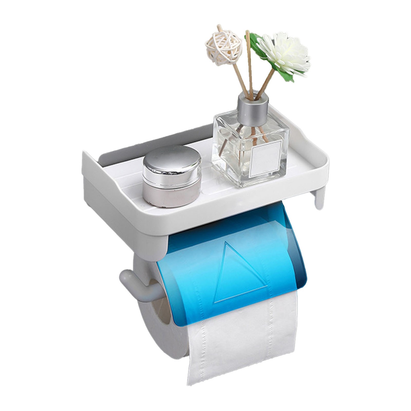 Paper Towel Holder With Shelf Adhesive Paper Towel Rack Toilet Roll Paper Holder