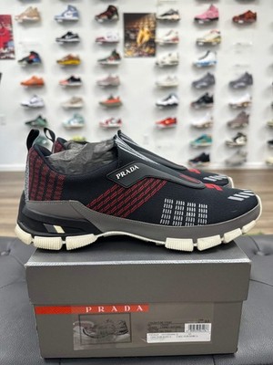 PRADA Crossection Knit Low Black Red - Size 11.5 (U)