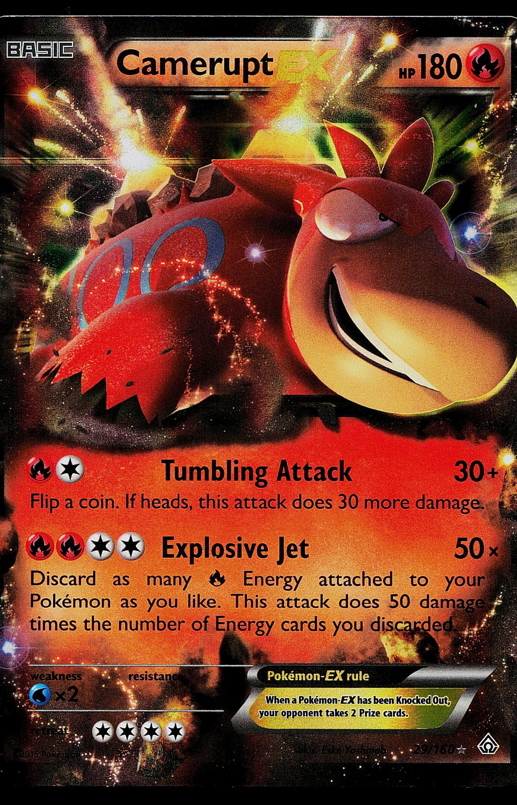 Pokemon Card - Camerupt EX Primal Clash 29/160 Ultra Rare