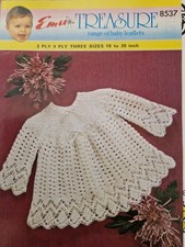 4-lagig 50er Jahre Emu Schatz 8537 Engel Baby Spitze Top 18-20" Strickmuster Kopie