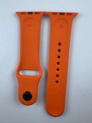 Original Apple Watch Hermes Sport Band Orange 38mm 40mm 41MM 42MM Gold Pin +  SM