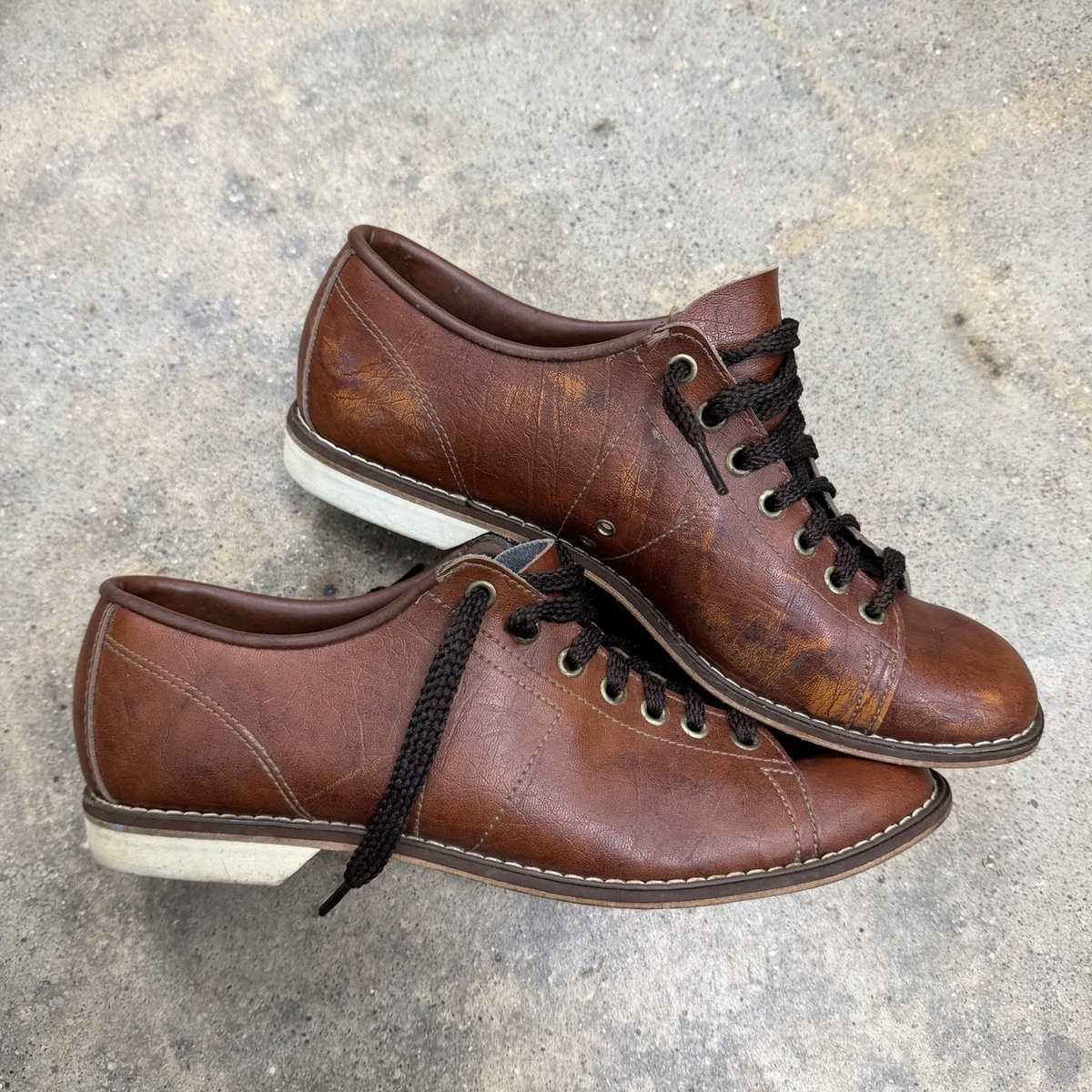 Vintage Retro BSI Genuine Leather Bowling Shoes Red Blue Cosmic Lace Up Men 14 vintage mens bowling shoes products for sale | eBay main image 4