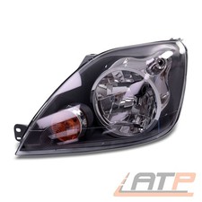 SCHEINWERFER SCHWARZ H4 HALOGEN MIT MOTOR LWR LINKS FÜR FORD FIESTA 5 JH JD