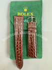 ROLEX Brown 20mm Crocodile Leather Band With Rolex Buckle - NOS; Silver Plated⭐ — photo 1