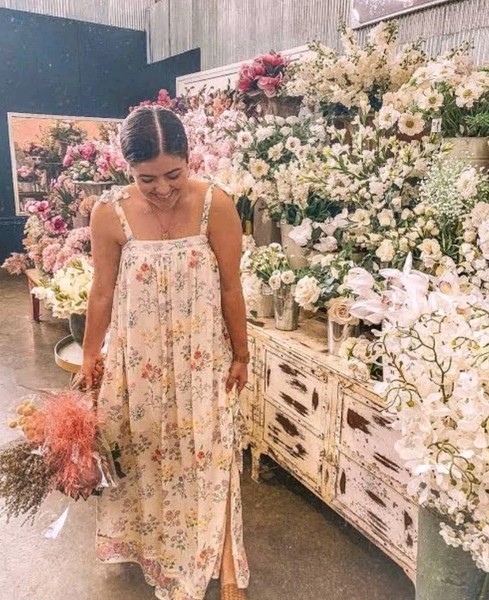 Spell & The Gypsy Posy Gardenia Floral Maxi Sundress Size S AU 8 US 4