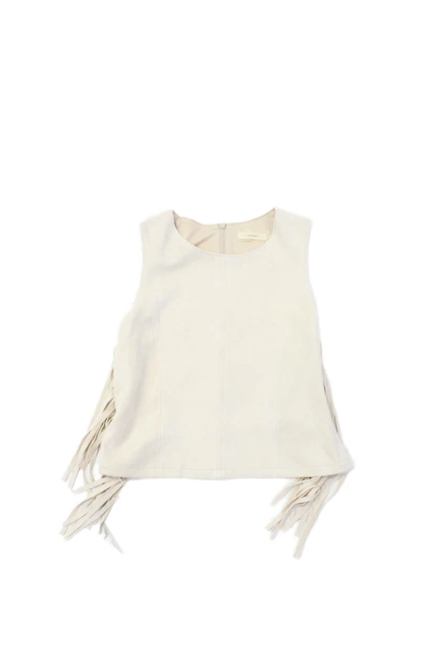 Conjunto de falda sin mangas con flecos sin mangas para niños y niñas soprano beige talla 10-12 Foto 2 de 4