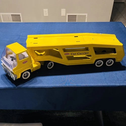 1970's Vintage Original Tonka 27" Car Carrier  Pressed Steel USA rare find truck