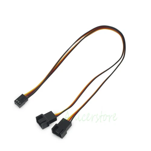 PC Cooling Fan 3 Pin to 2x 3pin/4pin Convert Connector Extension Cable 300mm