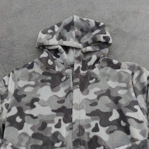 Boys Dressing Gown George Grey Camo Fleece Nightwear Bath Robe 7-8 Years - Picture 2 of 4
