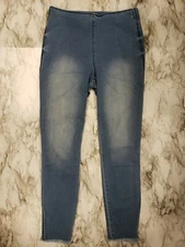 REWASH THE TWIG HIGH RISE JEGGING PULL ON JEANS SIZE 7R/W28 FRAYED HEM SKINNY 