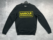 barbour international black sweatshirt mens small