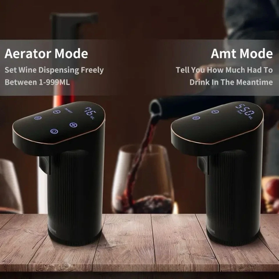  Dispensador de Vino Eléctrico One Touch Decantador de Vino USB Recargable Dispensador de Vino Foto 4 de 4