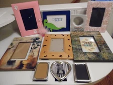 Lot Of 11 Picture Frames or card holders - various sizes - Creative looking!