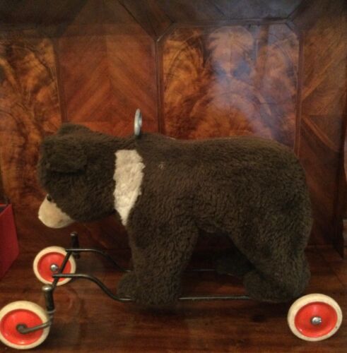 SAMMLERSTÜCK! Großer STEIFF BÄR auf Rädern mit funktionierender Brummstimme - Bild 8 von 12