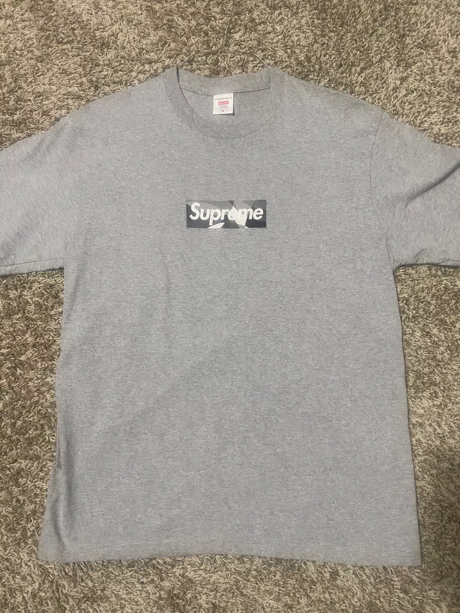 Supreme Emilio Pucci Box Logo Tee Gray with Black M Deadstock