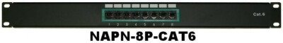 8 Port Cat.6 Unshielded Patch Panel w/Color Frame Keystone Jack